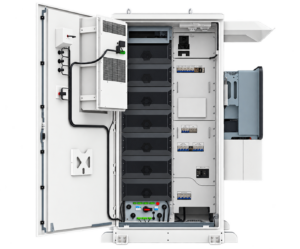 Open Industrial UPS Cabinet Interior